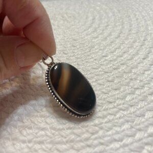 Natural MONTANA AGATE Handmade Sterling 925 Pendant/Chain #420D